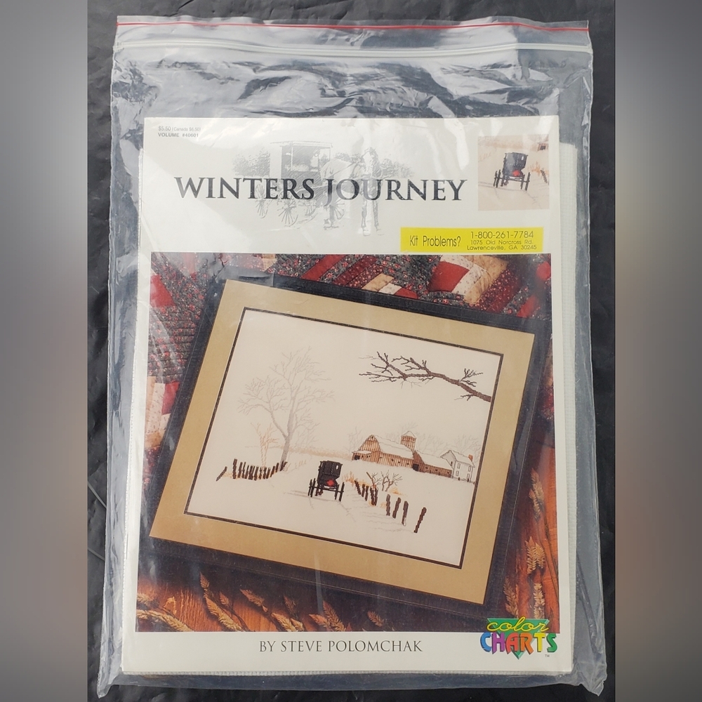 Color Charts Steve Polomchak Winters Journey Counted Cross Stitch Kit 40601 NOS